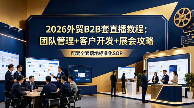 2026外贸B2B套直播教程:团队管理+客户开发+展会攻略,配套全套落地标准化SOP-云科数创
