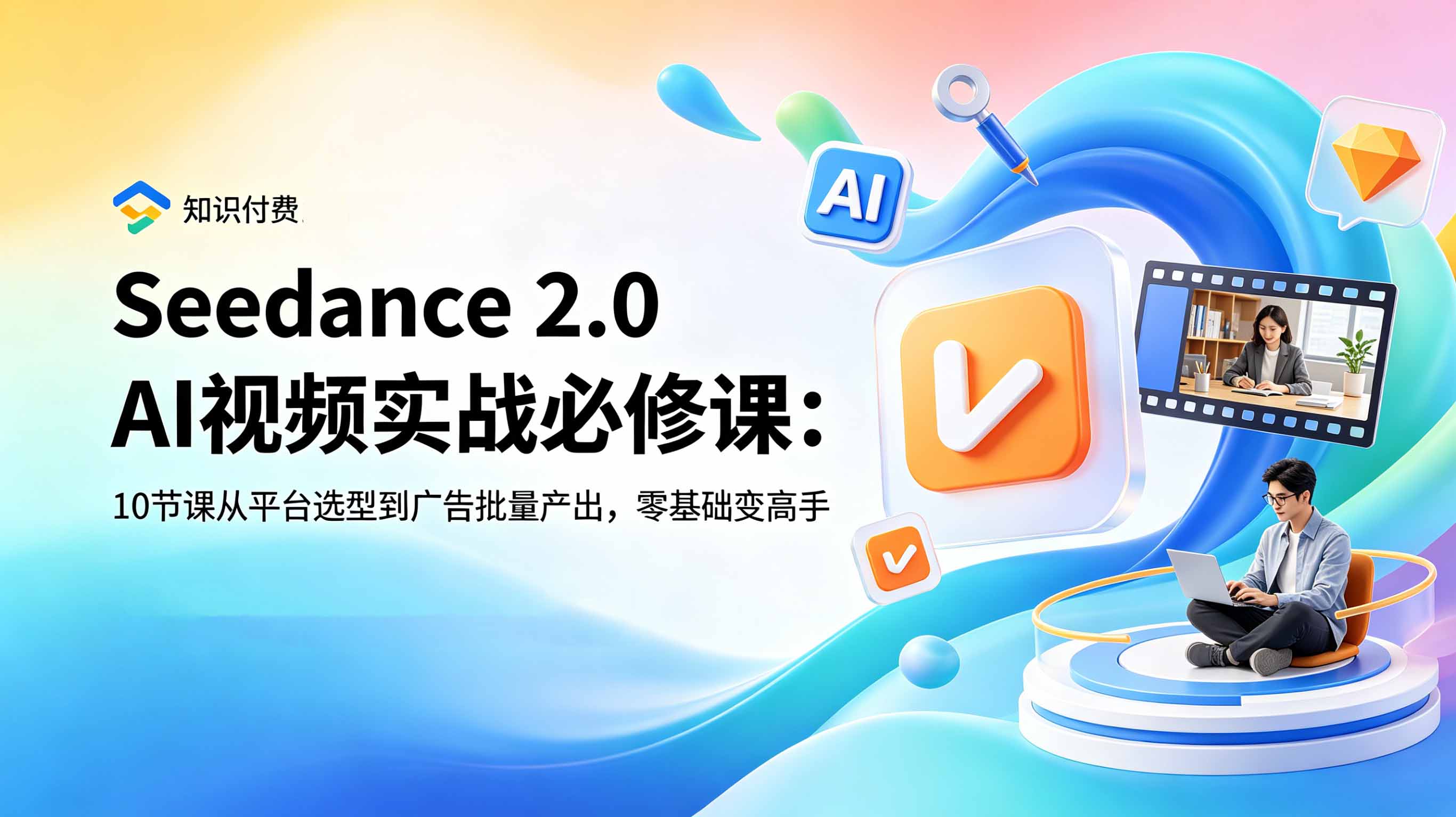 Seedance 2.0 AI视频实战必修课:10节课从平台选型到广告批量产出,零基础变高手-云科数创