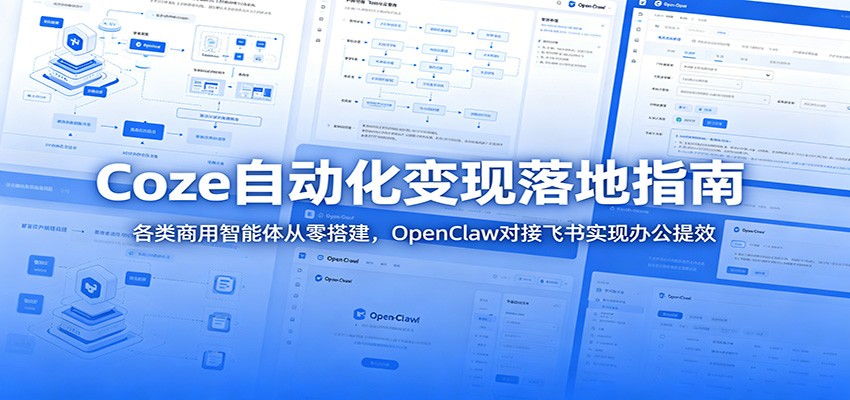 Coze自动化变现落地指南:各类商用智能体从零搭建,OpenClaw对接飞书实现办公提效-云科数创