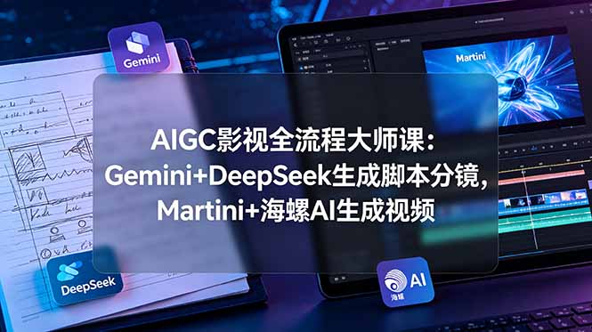 AIGC影视全流程大师课:Gemini+DeepSeek生成脚本分镜,Martini+海螺AI生成视频-云科数创