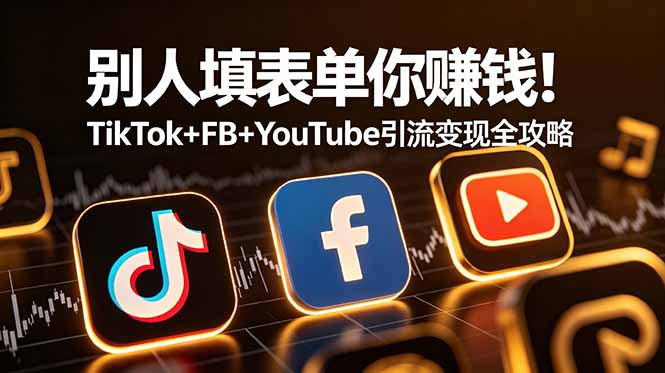 别人填表单你赚钱！TikTok+FB+YouTube 引流变现全攻略【原创双语字幕】-云科数创