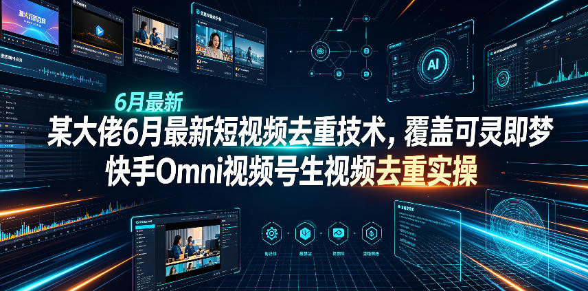 某大佬6月最新短视频去重技术，覆盖可灵即梦快手Omni视频号生视频去重实操-云科数创