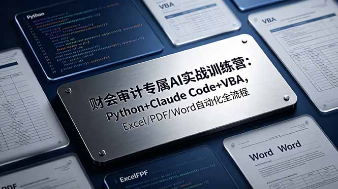财会审计专属 AI实战训练营：Python+Claude Code+VBA，Excel/PDF/Word自动化全流程-云科数创