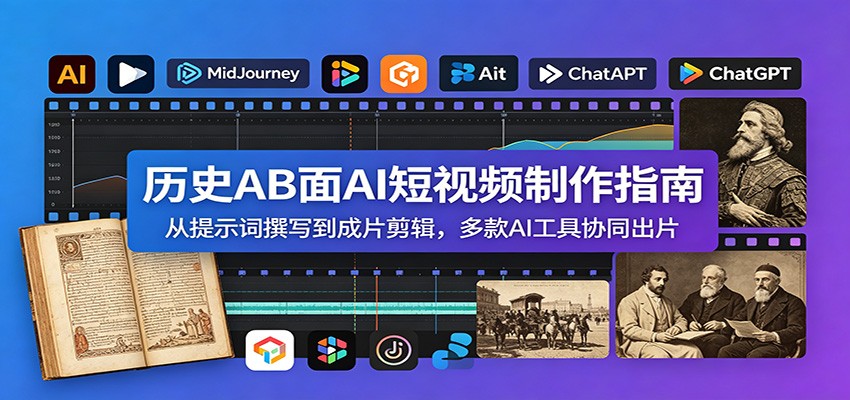 历史AB面AI短视频制作指南：从提示词撰写到成片剪辑，多款AI工具协同出片-云科数创