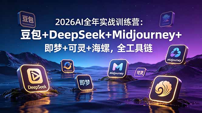 2026AI全年实战训练营：豆包+DeepSeek+Midjourney+即梦+可灵+海螺，全工具链-云科数创