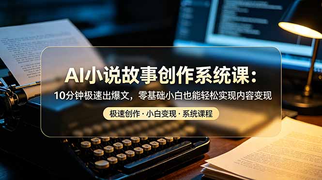AI小说故事创作系统课：10分钟极速出爆文，零基础小白也能轻松实现内容变现-云科数创