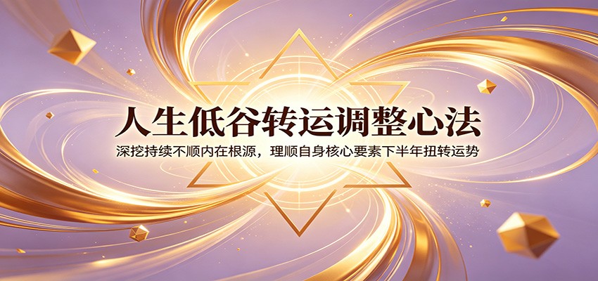 人生低谷转运调整心法：深挖持续不顺内在根源，理顺自身核心要素下半年扭转运势-云科数创