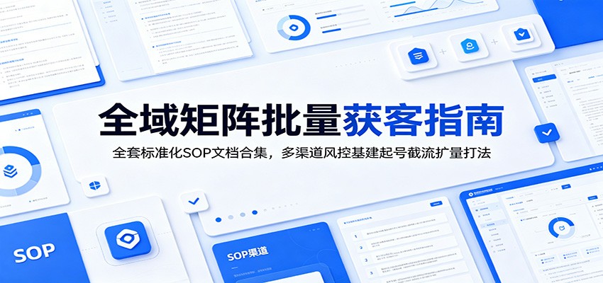 全域矩阵批量获客指南：全套标准化SOP文档合集，多渠道风控基建起号截流扩量打法-云科数创
