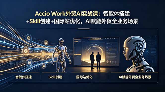 Accio Work外贸AI实战课：智能体搭建+Skill创建+国际站优化，AI赋能外贸全业务场景-云科数创