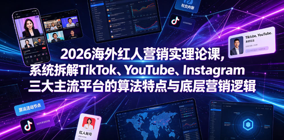 2026海外红人营销实理论课,系统拆解TikTok、YouTube、Instagram三大主流平台的算法特点与底层营销逻辑-云科数创