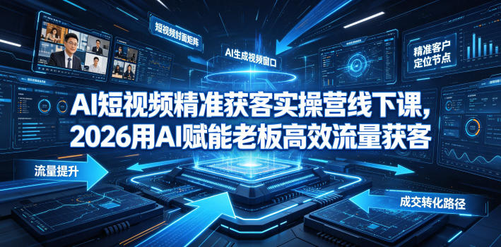AI短视频精准获客实操营6月10-14号线下课,2026用AI赋能老板高效流量获客-云科数创