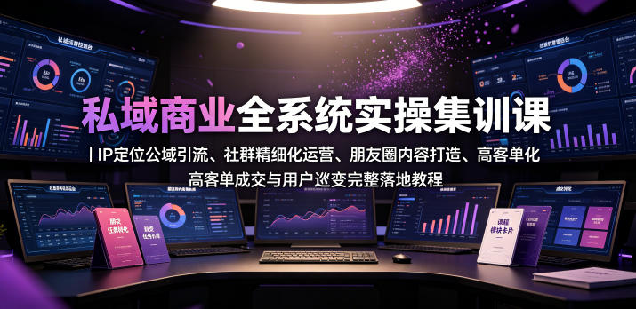 私域商业全系统实操课|IP定位公域引流、社群精细化运营、朋友圈内容打造、高客单成交与用户裂变完整落地教程-云科数创