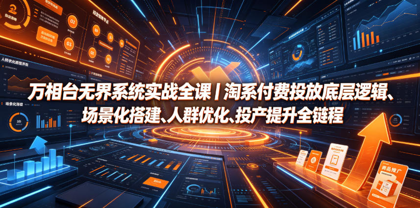 万相台无界系统实战全课|淘系付费投放底层逻辑、场景化搭建、人群优化、投产提升全链路运营教程-云科数创