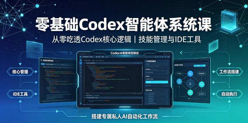 零基础Codex智能体系统课|从零吃透Codex核心逻辑、技能管理与IDE工具,搭建专属私人AI自动化工作流-云科数创