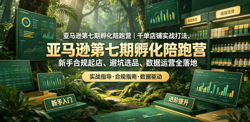 亚马逊孵化陪跑营|千单店铺实战打法,新手合规起店、避坑选品、数据运营全落地(更新0708)-云科数创
