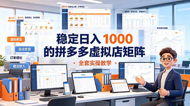 稳定日入 1000 的拼多多虚拟店矩阵，全套实操教学-云科数创