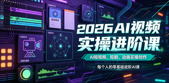 2026AI视频实操进阶课,AI短视频、短剧、动画实操创作,每个人的零基础进阶ai课-云科数创