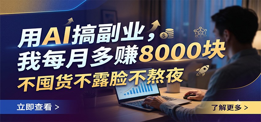 用AI搞副业，我每月多赚8000块，不囤货不露脸不熬夜-云科数创