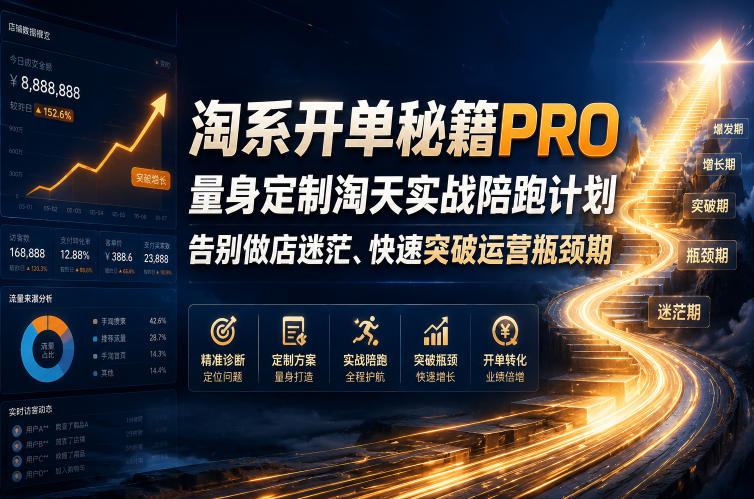 淘系开单秘籍PRO，量身定制淘天实战陪跑计划，告别做店迷茫、快速突破运营瓶颈期(20260709)-云科数创