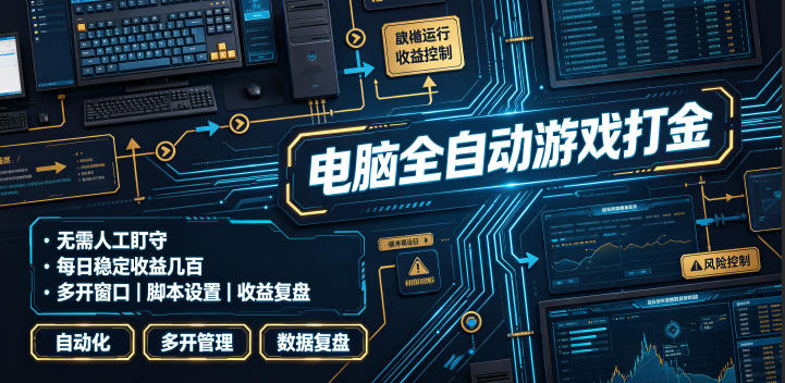 电脑全自动游戏打金，无需人工盯守，每日稳定收益几百！【揭秘】-云科数创
