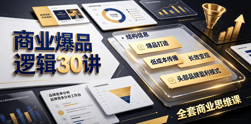 商业爆品逻辑30讲|拆解各行各业头部品牌盈利模式,吃透爆品打造、低成本传播、长效变现全套商业思维课-云科数创