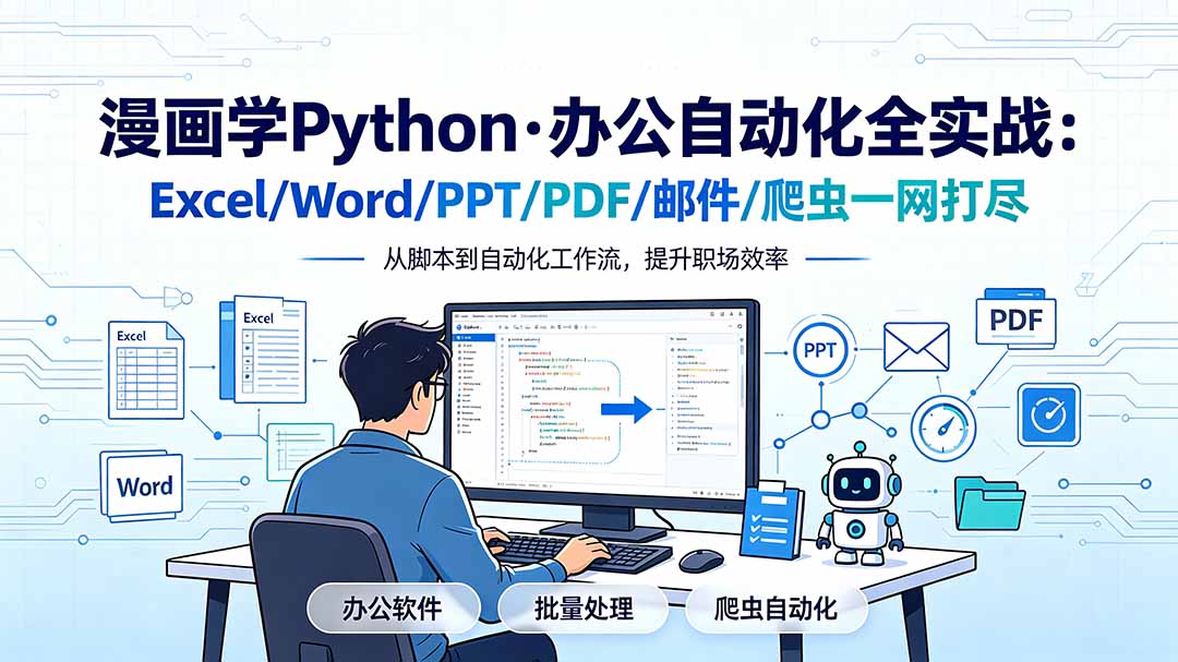 漫画学Python·办公自动化全实战:Excel/Word/PPT/PDF/邮件/爬虫一网打尽-云科数创