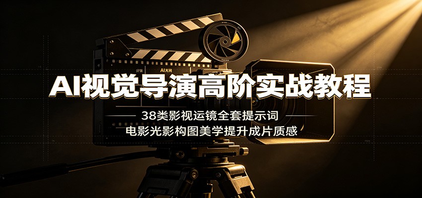 AI视觉导演高阶实战教程:38类影视运镜全套提示词,电影光影构图美学提升成片质感-云科数创