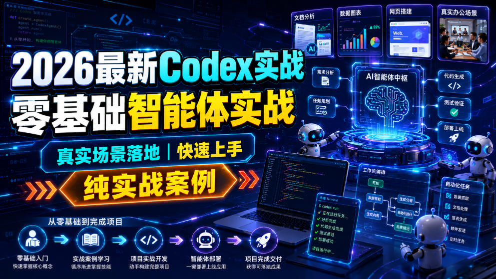 2026最新Codex实战零基础智能体实战,真实场景落地,快速上手,纯实战案例-云科数创