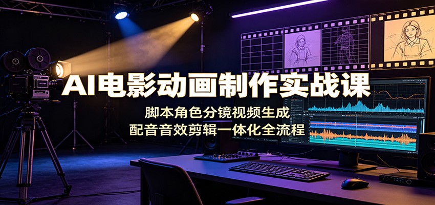 AI电影动画制作实战课:脚本角色分镜视频生成,配音音效剪辑一体化全流程-云科数创