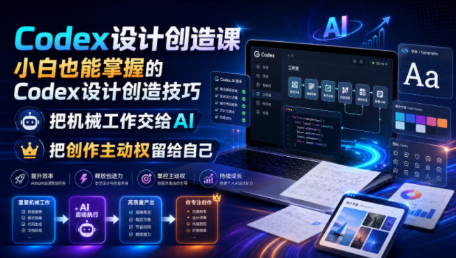 Codex设计创造课，小白也能掌握的Codex设计创造技巧，把机械工作交给AI，把创作主动权留给自己-云科数创