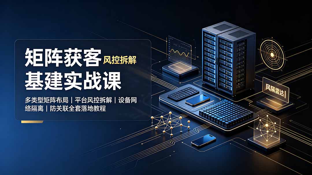 矩阵获客基建实战课：多类型矩阵布局｜平台风控拆解｜设备网络隔离｜防关联全套落地教程-云科数创