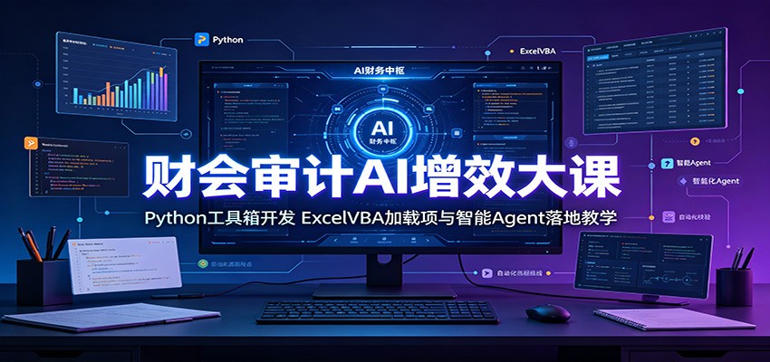 财会审计AI增效大课:Python工具箱开发,ExcelVBA加载项与智能Agent落地教学-云科数创
