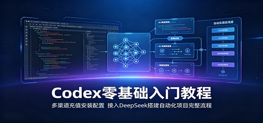 Codex零基础入门教程:多渠道充值安装配置,接入DeepSeek搭建自动化项目完整流程-云科数创