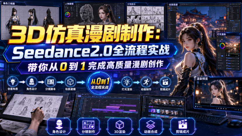 3D仿真漫剧制作:Seedance2.0全流程实战,带你从0到1完成高质量漫剧创作-云科数创