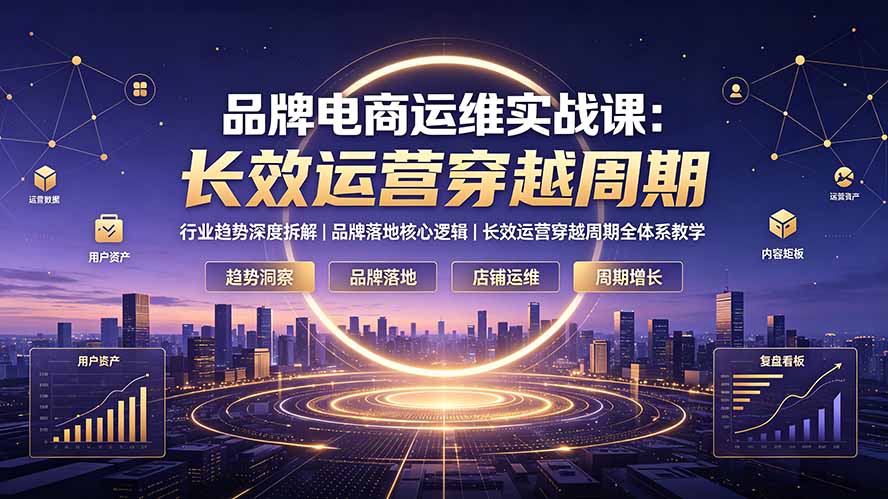 品牌电商运维实战课:行业趋势深度拆解|品牌落地核心逻辑|长效运营穿越周期全体系教学-云科数创