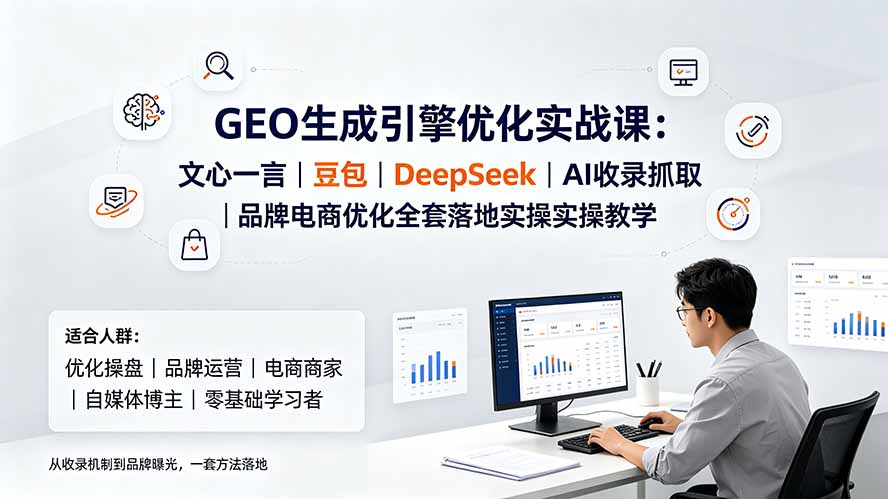 GEO生成引擎优化实战课：文心一言｜豆包｜DeepSeek｜AI收录抓取｜品牌电商优化全套落地实操教学-云科数创