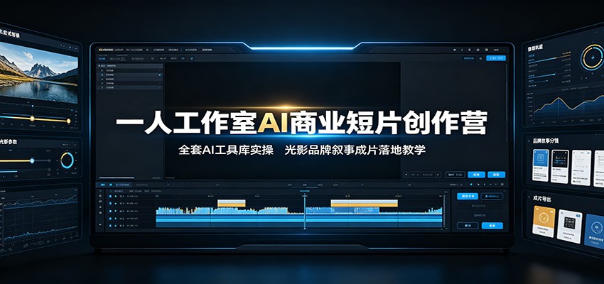 一人工作室AI商业短片创作营：全套AI工具库实操，光影品牌叙事成片落地教学-云科数创