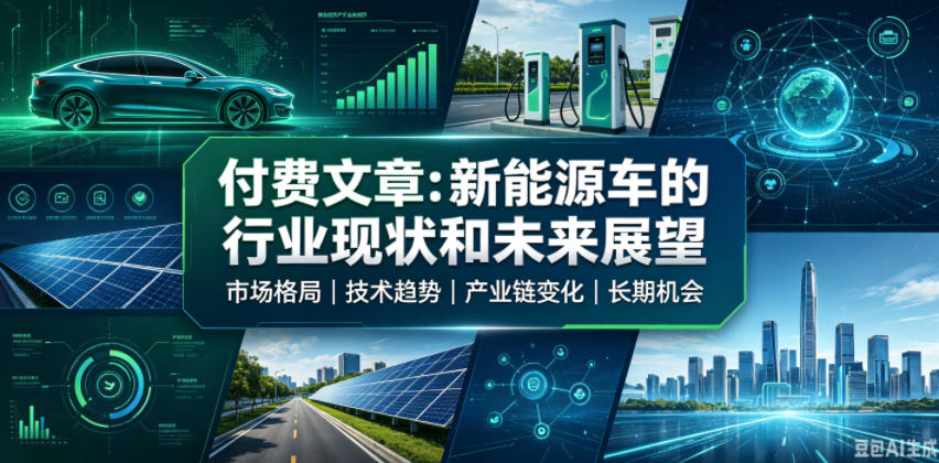 付费文章：新能原车的行业现状和未来展望-云科数创