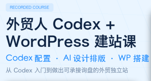 外贸人Codex + WordPress建站课-云科数创