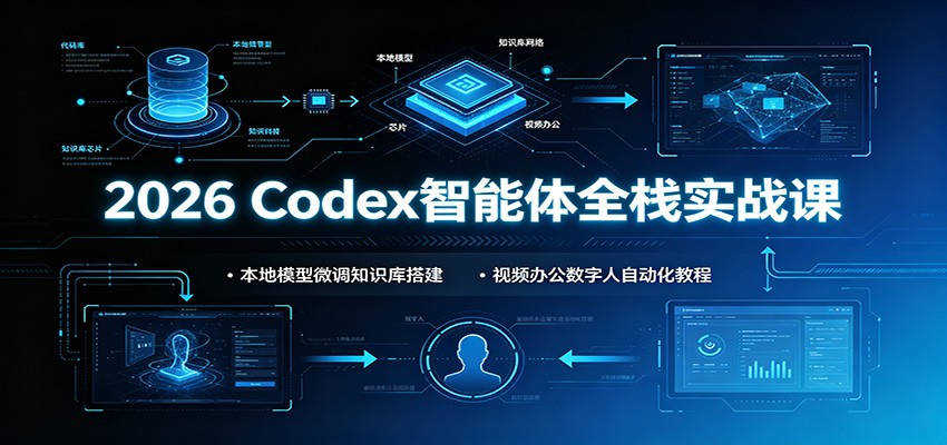 2026 Codex智能体全栈实战课：本地模型微调知识库搭建，视频办公数字人自动化教程-云科数创