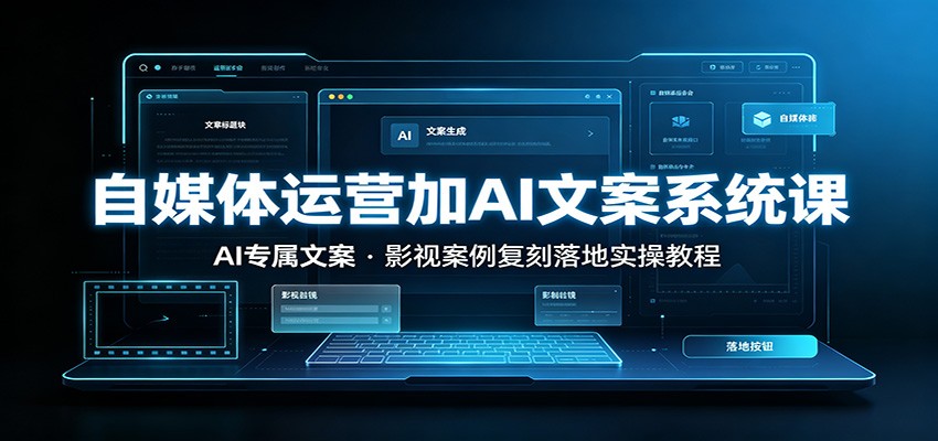 自媒体运营加AI文案系统课：：AI专属文案，影视案例复刻落地实操教程-云科数创
