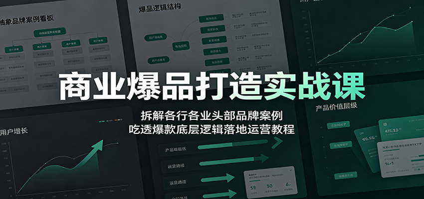 商业爆品打造实战课：拆解各行各业头部品牌案例，吃透爆款底层逻辑落地运营教程-云科数创