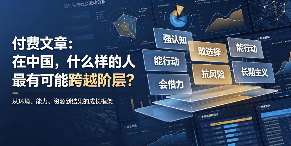 付费文章：在中国，什么样的人最有可能跨越阶层？-云科数创