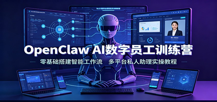 OpenClaw AI数字员工训练营：零基础搭建智能工作流，多平台私人助理实操教程-云科数创