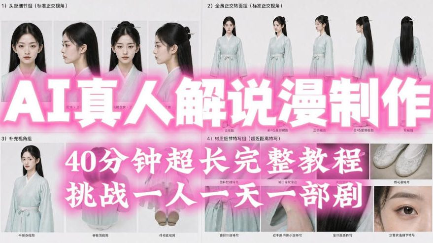 2026年AI真人解说漫剧自动批量化制作教程，40分钟超长完整，自动批量化制作，挑战一人一天一部剧！-云科数创