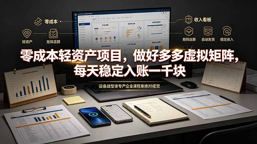 零成本轻资产项目，做好多多虚拟矩阵，每天稳定入账一千块-云科数创
