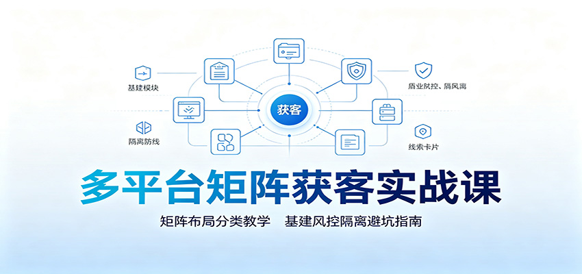 多平台矩阵获客实战课：矩阵布局分类教学，基建风控隔离避坑指南-云科数创