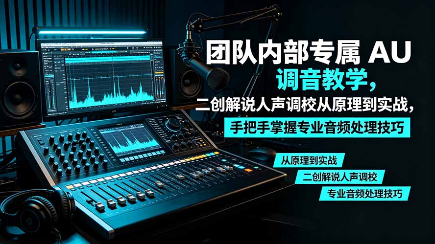 某大佬团队内部专属 AU 调音教学，二创解说人声调校从原理到实战，手把手掌握专业音频处理技巧-云科数创