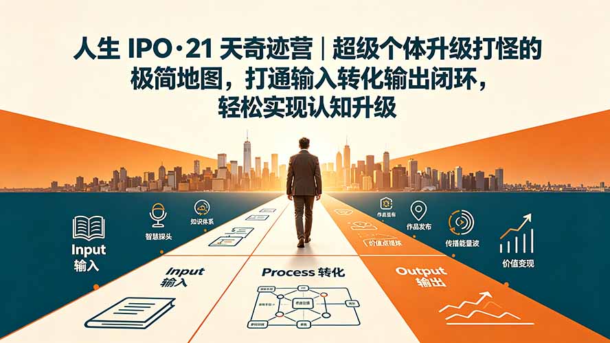 人生 IPO-21 天奇迹营|超级个体升级打怪的极简地图,打通输入转化输出闭环,轻松实现认知升级-云科数创