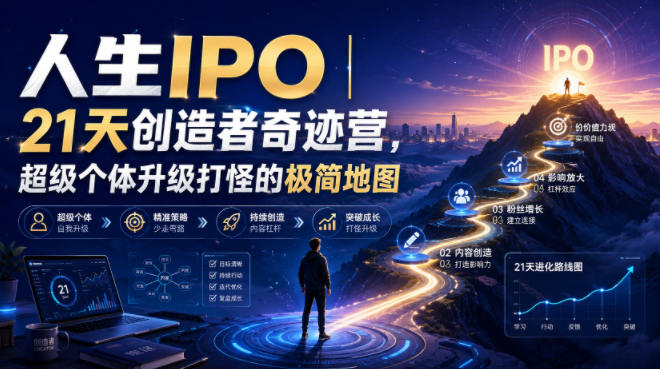 人生IPO︱21天创造者奇迹营，​超级个体升级打怪的极简地图-云科数创
